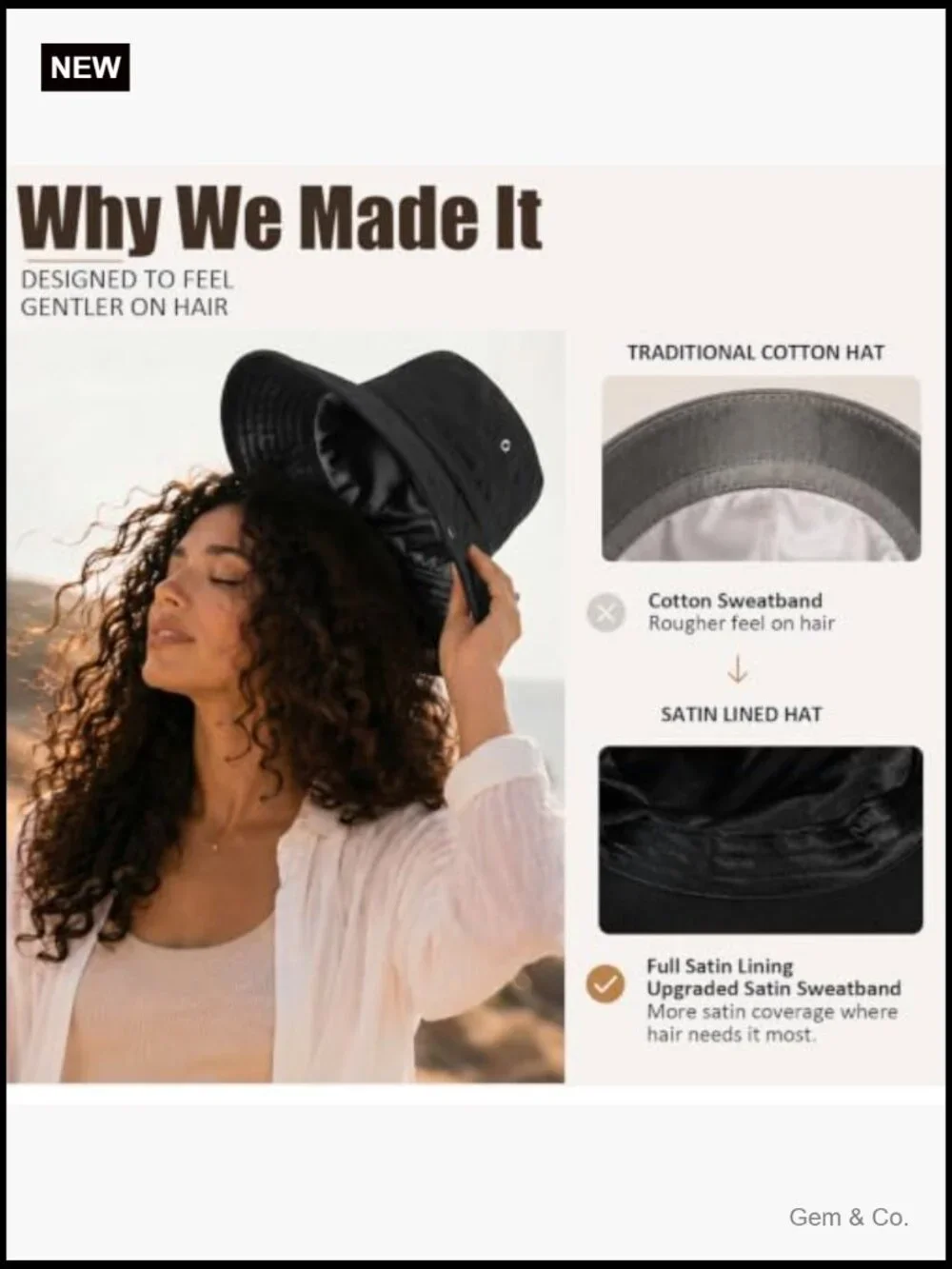 Wide Brim Satin Lined Sun Hat UPF 50+ Outdoor Travel Beach